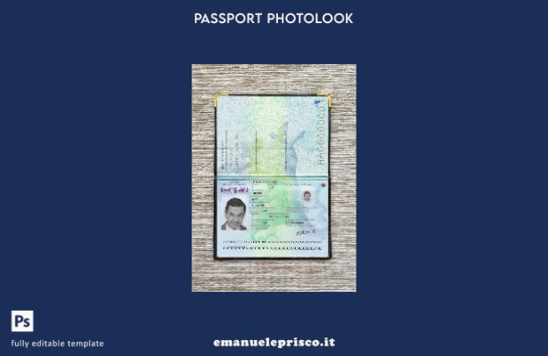 modello di aspetto fotografico del passaporto sloveno in stile verificato